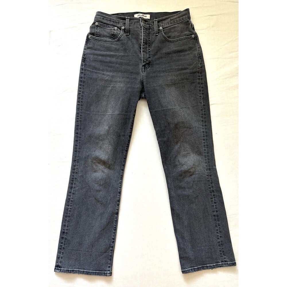 Madewell Slim Demi-Boot Jeans Women's 28 Gray Stretch 27" Inseam